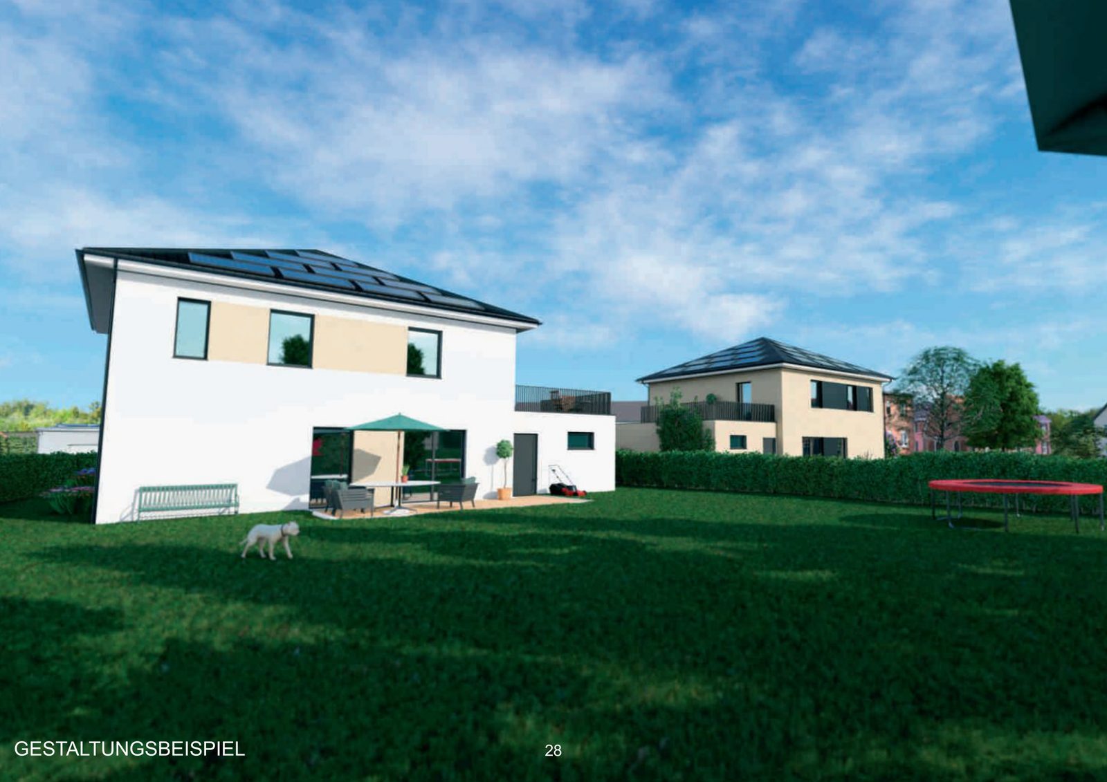 Gestaltungsbeispiel: Einfamilienhaus mit Garten