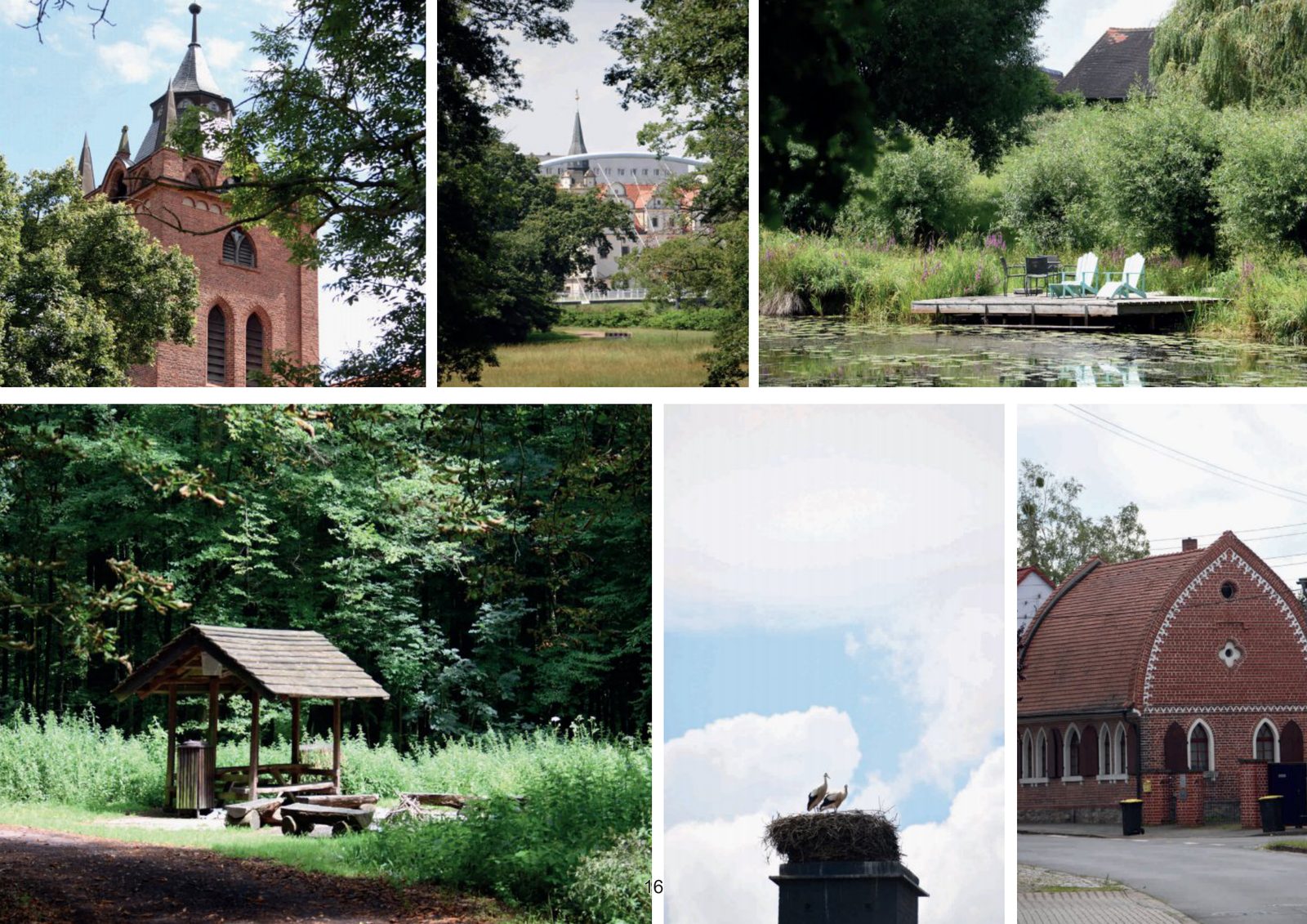 Impressionen aus Mildensee: Dorfkirche, Auenlandschaft, Wälder und historische Bauten